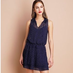 Greylin Linda Pleated Dot Print Dress Sz M